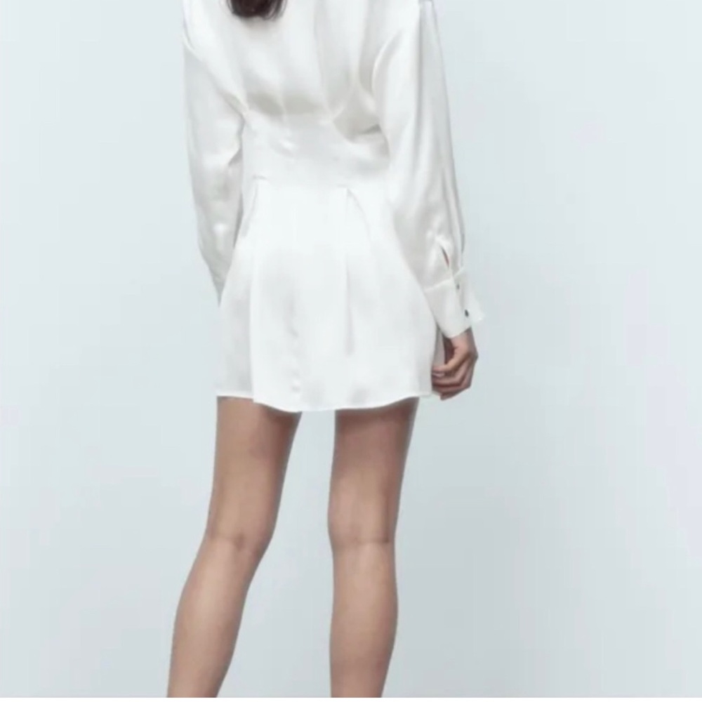 ZARA NWT White Silky Dress - Picture 10 of 16